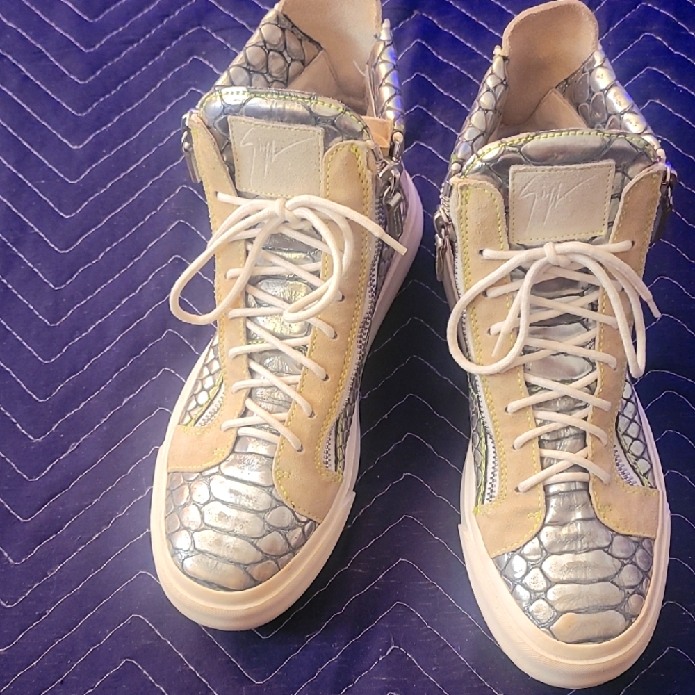 Men Giuseppe Zanatti Cream High-Top Sneakers